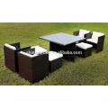 9 Stück Günstige Outdoor PE Wicker Rattan Gardern Möbel Esstisch Terrasse Würfel Sets